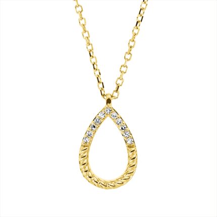 Collier Gelbgold 18kt 0,03 Diamantschmuck mit 11 Diamanten - 4O282
