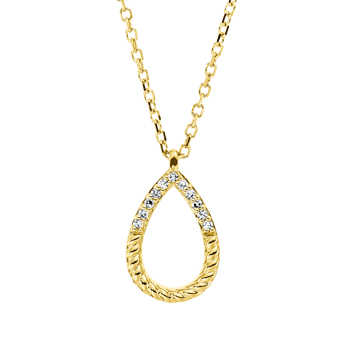 4O282G Collier Gelbgold 18kt 0,03 Diamantschmuck mit 11 Diamanten - 4O282 – Bild 1