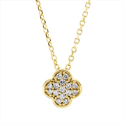 Collier Gelbgold 18kt 0,08 Diamantschmuck mit 15 Diamanten - 4O286
