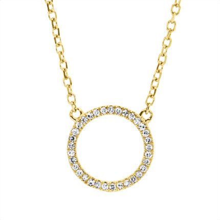 Collier Gelbgold 18kt 0,05 Diamantschmuck mit 33 Diamanten - 4O287