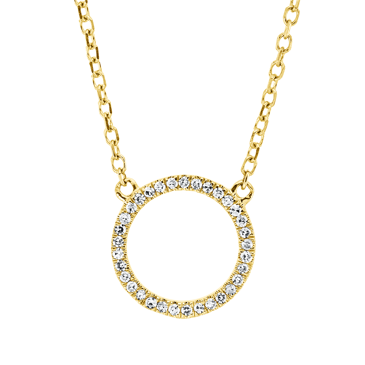 4O287G Collier Gelbgold 18kt 0,05 Diamantschmuck mit 33 Diamanten - 4O287 – Bild 1