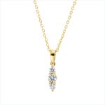 Collier Gelbgold 18kt 0,18 Diamantschmuck mit 3 Diamanten - 4O292