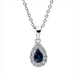 Collier Weißgold 18kt 0,08 Diamantschmuck Farbstein 0,39 ct - 4O296