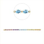 Armband 4er-Krappe Gelbgold 18kt 0,30 Diamantschmuck Farbstein 14,6 ct - 5F648