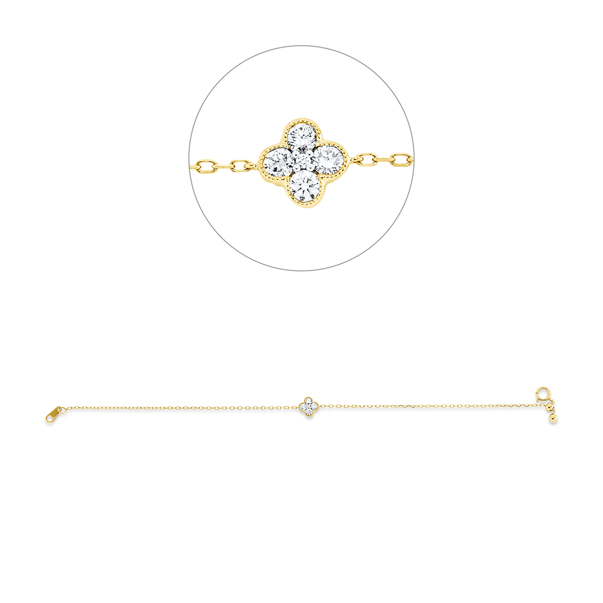 5F650G Armband Gelbgold 18kt 0,24 Diamantschmuck mit 5 Diamanten - 5F650 – Bild 1