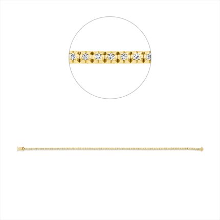 Armband 4er-Krappe Gelbgold 18kt 0,40 Diamantschmuck mit 103 Diamanten - 5F673
