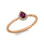 Farbstein Rosegold 18kt 0,05 Diamantringe Farbstein 0,18 ct - 1CM47