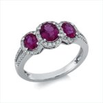 Farbstein Weißgold 18kt 0,25 Diamantringe Farbstein 1,54 ct - 1CY73