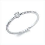 Solitaeire Weißgold 18kt 0,17 Diamantringe mit 25 Diamanten - 1DB12