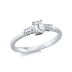 Solitaeire Weißgold 18kt 0,51 Diamantringe mit 3 Diamanten - 1DR77