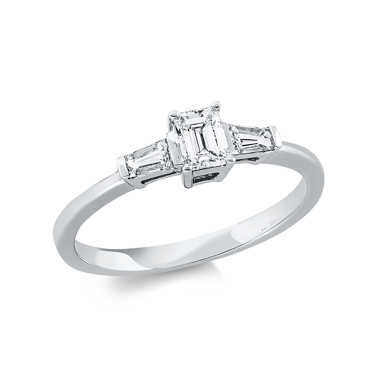 1DR77W Solitaeire Weißgold 18kt 0,51 Diamantringe mit 3 Diamanten - 1DR77 – Bild 1