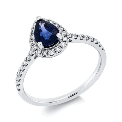 Farbstein Weißgold 18kt 0,27 Diamantringe Farbstein 0,97 ct - 1DU50