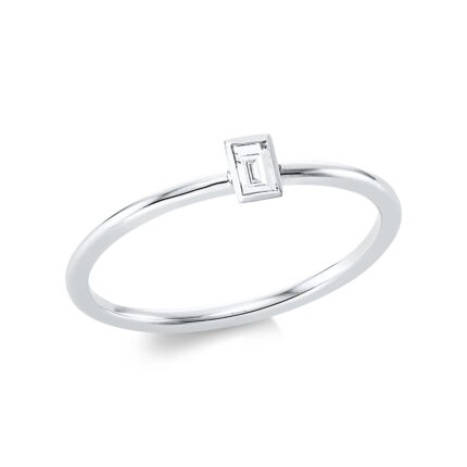 Solitaeire Zarge Weißgold 18kt 0,06 Diamantringe mit 1 Diamanten - 1DY76