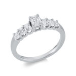Baguette Weißgold 18kt 0,95 Diamantringe mit 7 Diamanten - 1EA53