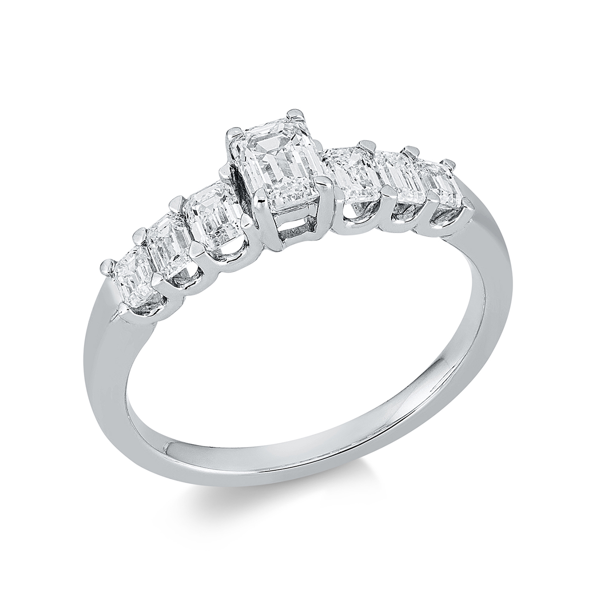 1EA53W Baguette Weißgold 18kt 0,95 Diamantringe mit 7 Diamanten - 1EA53 – Bild 1