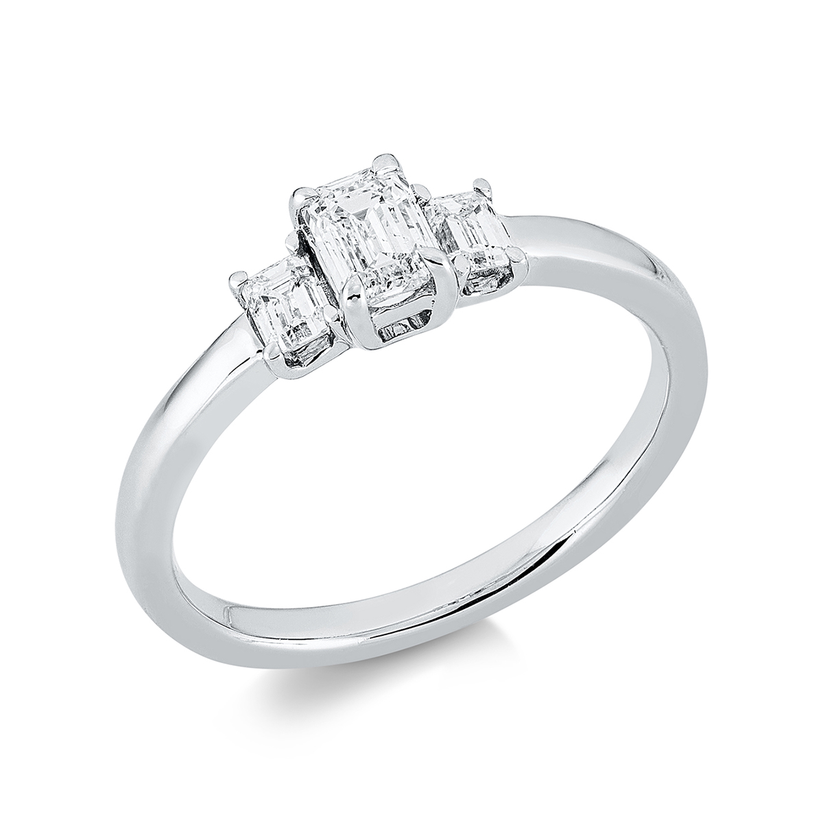 1EA58W Solitaeire Weißgold 18kt 0,65 Diamantringe mit 3 Diamanten - 1EA58 – Bild 1