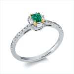 Farbstein Weißgold / Gelbgold 18kt 0,28 Diamantringe Farbstein 0,21 ct - 1EE33