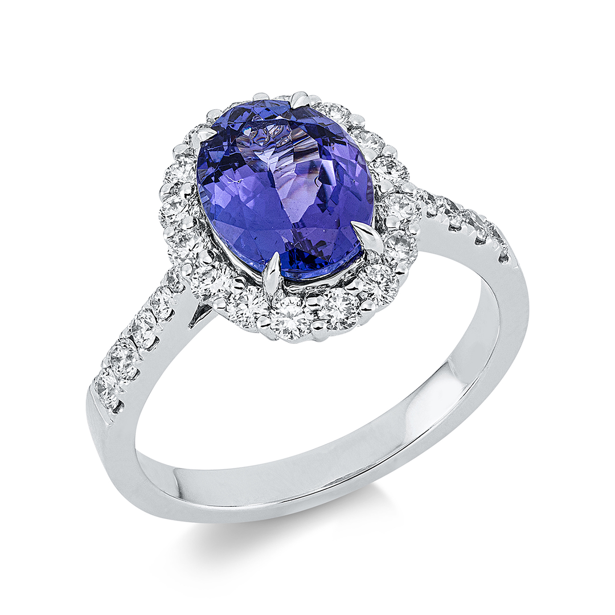 1EU02W Farbstein Weißgold 18kt 0,59 Diamantringe Farbstein 2,05 ct - 1EU02 – Bild 1