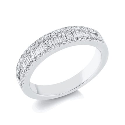 Baguette Weißgold 18kt 0,68 Diamantringe mit 63 Diamanten - 1FC39
