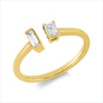 Baguette Gelbgold 18kt 0,27 Diamantringe mit 2 Diamanten - 1GI72