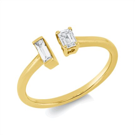 Baguette Gelbgold 18kt 0,27 Diamantringe mit 2 Diamanten - 1GI72