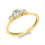 Solitaeire Gelbgold 18kt 0,37 Diamantringe mit 3 Diamanten - 1GW70
