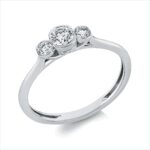 Solitaeire Weißgold 18kt 0,40 Diamantringe mit 3 Diamanten - 1GW94