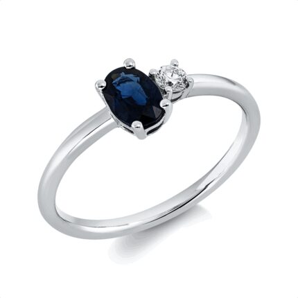 Farbstein Weißgold 18kt 0,08 Diamantringe Farbstein 0,57 ct - 1GX32