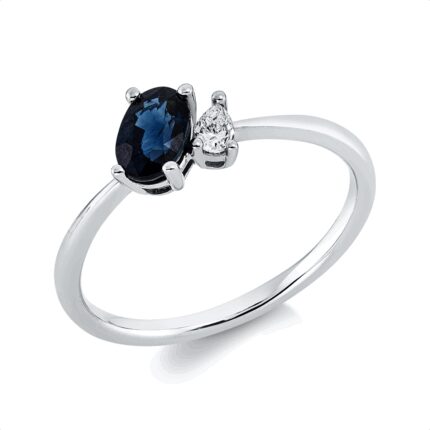 Farbstein Weißgold 18kt 0,08 Diamantringe Farbstein 0,68 ct - 1GX40