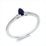 Farbstein 3er-Krappe Weißgold 18kt 0,14 Diamantringe Farbstein 0,27 ct - 1GX43