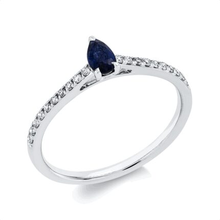 Farbstein Weißgold 18kt 0,14 Diamantringe Farbstein 0,27 ct - 1GX43