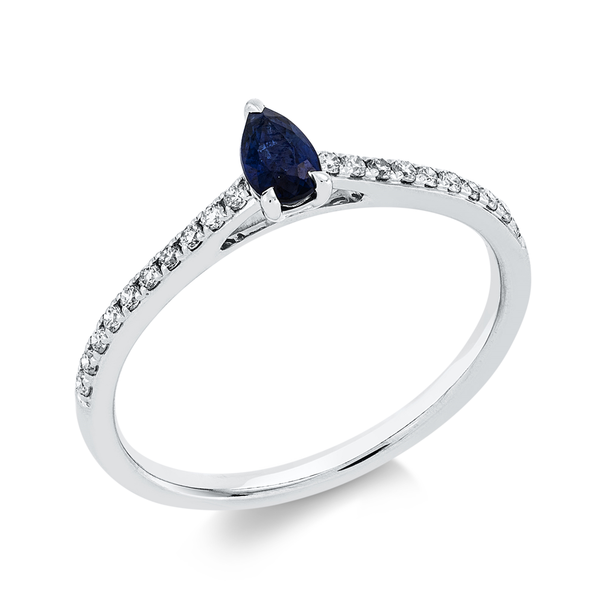 1GX43W Farbstein 3er-Krappe Weißgold 18kt 0,14 Diamantringe Farbstein 0,27 ct - 1GX43 – Bild 1