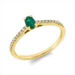 Farbstein Gelbgold 18kt 0,14 Diamantringe Farbstein 0,23 ct - 1GX47