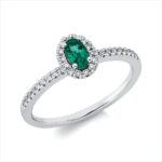 Farbstein Weißgold 18kt 0,15 Diamantringe Farbstein 0,21 ct - 1HF78