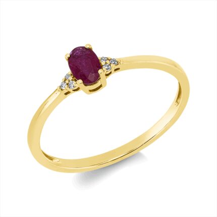 Farbstein 4er-Krappe Gelbgold 18kt 0,02 Diamantringe Farbstein 0,43 ct - 1HJ22