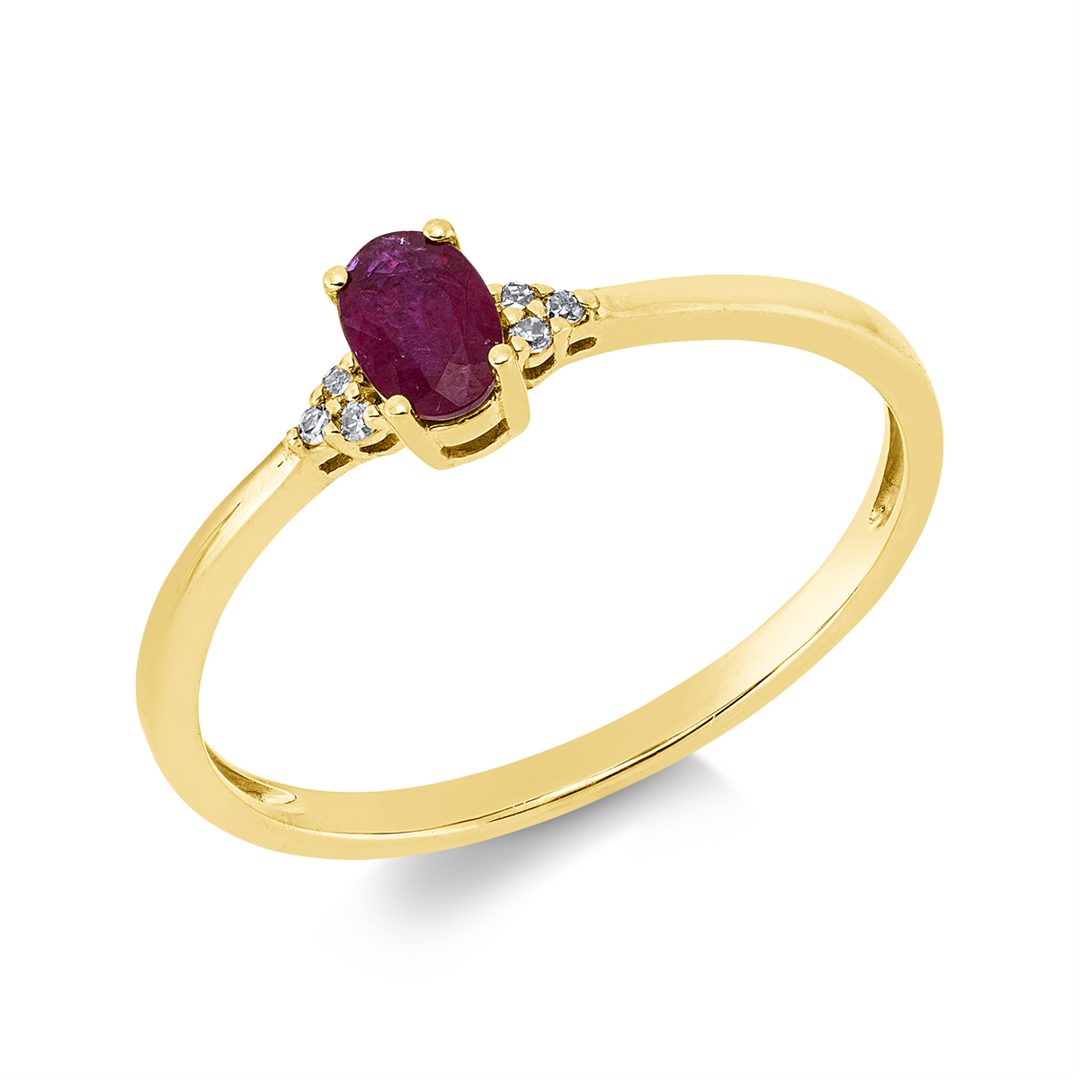 1HJ22G Farbstein 4er-Krappe Gelbgold 18kt 0,02 Diamantringe Farbstein 0,43 ct - 1HJ22 – Bild 1