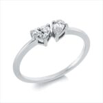 Mehrfachsteinbesatz Weißgold 18kt 0,37 Diamantringe mit 2 Diamanten - 1HL02