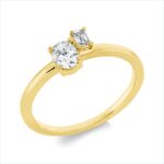 Solitaeire Gelbgold 18kt 0,41 Diamantringe mit 2 Diamanten - 1HL03