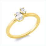 Mehrfachsteinbesatz Gelbgold 18kt 0,43 Diamantringe mit 2 Diamanten - 1HL04