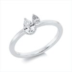 Mehrfachsteinbesatz Weißgold 18kt 0,36 Diamantringe mit 2 Diamanten - 1HL05