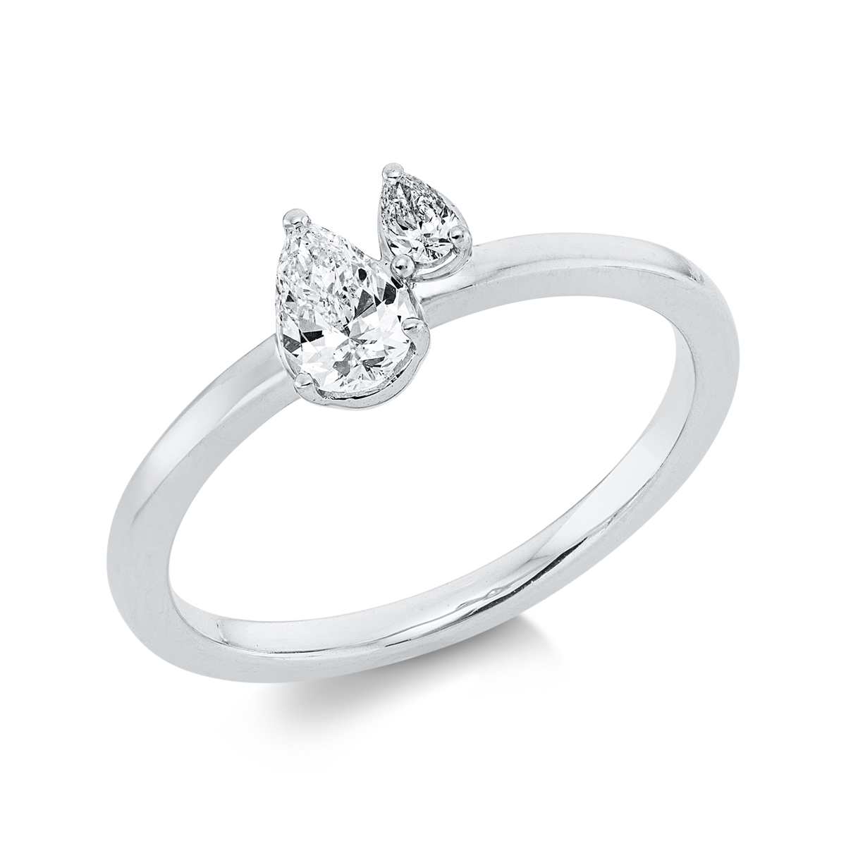 1HL05W Mehrfachsteinbesatz Weißgold 18kt 0,36 Diamantringe mit 2 Diamanten - 1HL05 – Bild 1