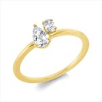 Mehrfachsteinbesatz Gelbgold 18kt 0,40 Diamantringe mit 2 Diamanten - 1HL06