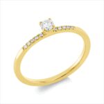 Solitaeire 4er-Krappe Gelbgold 18kt 0,19 Diamantringe mit 11 Diamanten - 1HM92