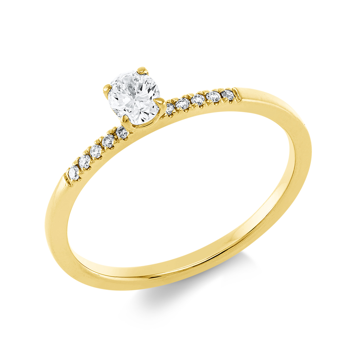1HM93G Solitaeire 4er-Krappe Gelbgold 18kt 0,28 Diamantringe mit 11 Diamanten - 1HM93 – Bild 1