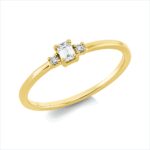 Solitaeire 4er-Krappe Gelbgold 18kt 0,14 Diamantringe mit 3 Diamanten - 1HM98
