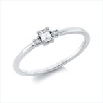 Solitaeire 4er-Krappe Weißgold 18kt 0,13 Diamantringe mit 3 Diamanten - 1HM98