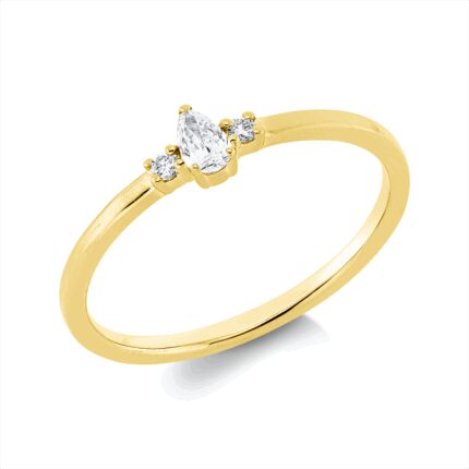 Solitaeire 3er-Krappe Gelbgold 18kt 0,13 Diamantringe mit 3 Diamanten - 1HN02