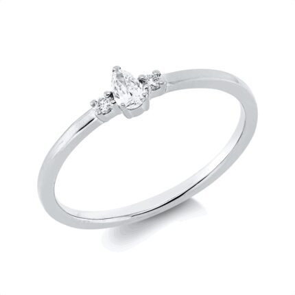 Solitaeire 3er-Krappe Weißgold 18kt 0,13 Diamantringe mit 3 Diamanten - 1HN02