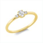 Solitaeire 4er-Krappe Gelbgold 18kt 0,24 Diamantringe mit 3 Diamanten - 1HN05