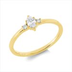 Solitaeire 2er-Krappe Gelbgold 18kt 0,22 Diamantringe mit 3 Diamanten - 1HN06